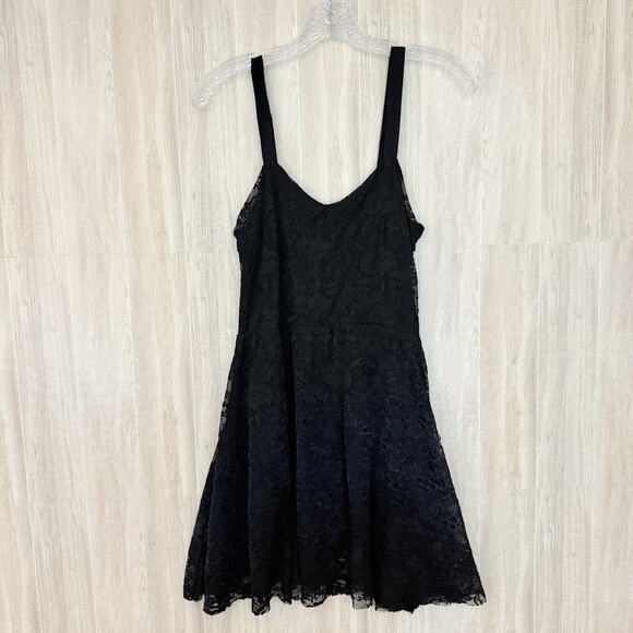 Free People Dresses & Skirts - Free People Dress Medium Reflected Moonlight Black Lace Ribbon Skater Whimsygoth